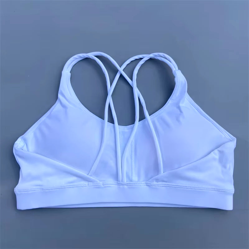 Solid Color Soft High Strength Women Fitness Bra Tight Sport Top Comprehensive Training Gym Yoga Underwear Tight with Chest Pad