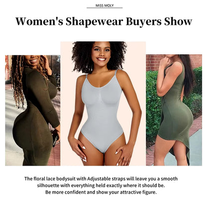 Smoothing Shapewear Bodysuit for Women Faja Full Body Shaper Thong Soft Body Shaping Sculpting Breast Slimming Underwear