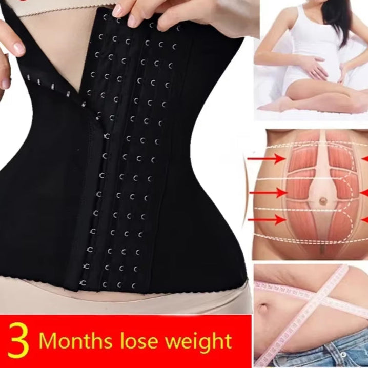 Qtree Dress Slimming Waist Trainer Belt Shapewear Women Belly Cincher Body Shaper Fat Compression Strap Girdles Firm Hook Corset